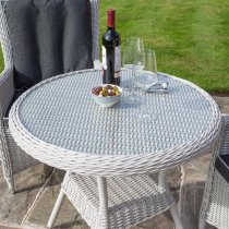 Peebles Round Bistro Table With 2 Chairs In Putty Grey