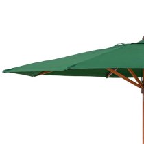 Walsall Green Polyester Parasol With Wooden Pole And Base