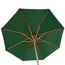 Walsall Green Polyester Parasol With Wooden Pole And Base