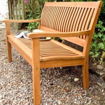 Walsall 1.2m Wooden Seating Bench In Factory Stain