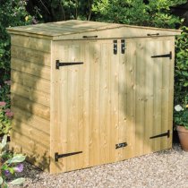 Assington Wooden Bin Store With 4 Doors In Natural Timer