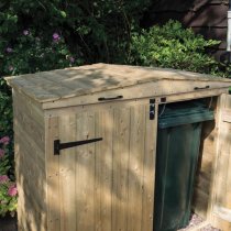 Assington Wooden Bin Store With 4 Doors In Natural Timer