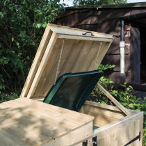 Assington Wooden Bin Store With 4 Doors In Natural Timer