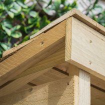 Stanin Narrow Wooden Log Store With Shelf In Natural Timber