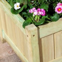 Amesbury Set Of 2 Wooden Planters In Natural Timber