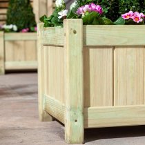 Amesbury Set Of 2 Wooden Planters In Natural Timber