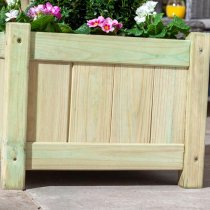 Amesbury Set Of 2 Wooden Planters In Natural Timber