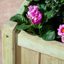 Amesbury Set Of 2 Wooden Planters In Natural Timber