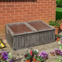 Arundel Wooden Cold Frame Planter With 2 Doors In Grey Wash