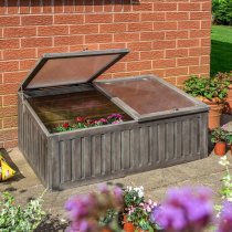 Arundel Wooden Cold Frame Planter With 2 Doors In Grey Wash