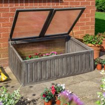 Arundel Wooden Cold Frame Planter With 2 Doors In Grey Wash