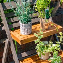 Arundel Small Ladder Style Planter In Grey Wash And Natural