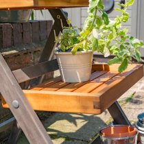 Arundel Small Ladder Style Planter In Grey Wash And Natural