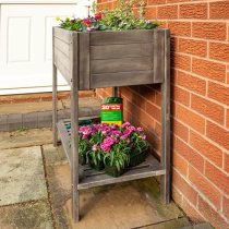 Arundel Wooden Raised Planter In Grey Wash