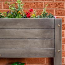 Arundel Wooden Raised Planter In Grey Wash