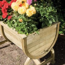 Marsden Wooden Barrel Planter In Natural Timer