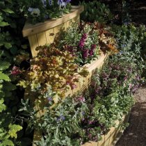 Marsden Corner Wooden Cascade Planter In Natural Timer