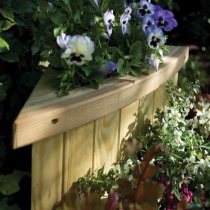 Marsden Corner Wooden Cascade Planter In Natural Timer