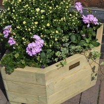 Marsden Corner Wooden Planter In Natural Timer