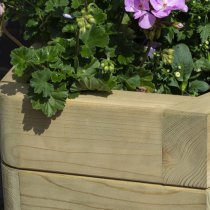 Marsden Corner Wooden Planter In Natural Timer