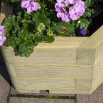 Marsden Corner Wooden Planter In Natural Timer