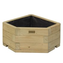 Marsden Corner Wooden Planter In Natural Timer