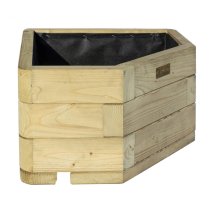 Marsden Corner Wooden Planter In Natural Timer