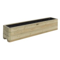 Marsden Wooden Patio Planter In Natural Timer