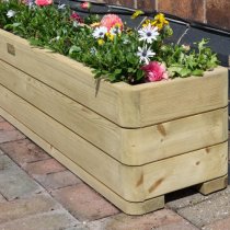 Marsden Wooden Patio Planter In Natural Timer