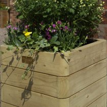 Marsden Tall Wooden Planter In Natural Timer