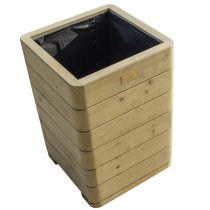 Marsden Tall Wooden Planter In Natural Timer