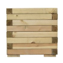 Sawrey Rectangular Wooden Patio Planter In Natural Timber