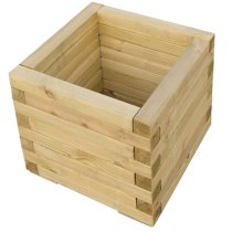 Sawrey Square Wooden Patio Planter In Natural Timber