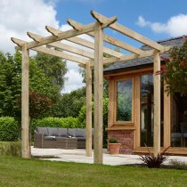 Wymondham Wooden Traditional Pergola Canopy In Natural Timber