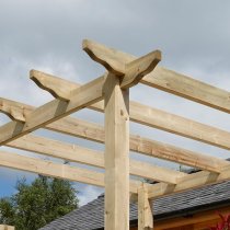 Wymondham Wooden Traditional Pergola Canopy In Natural Timber