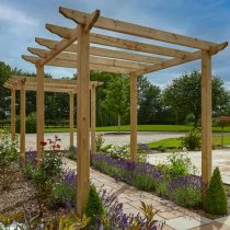 Wymondham Wooden Traditional Pergola Canopy In Natural Timber