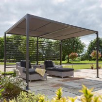 Faversham Free Standing 4x3 Aluminium Canopy In Grey