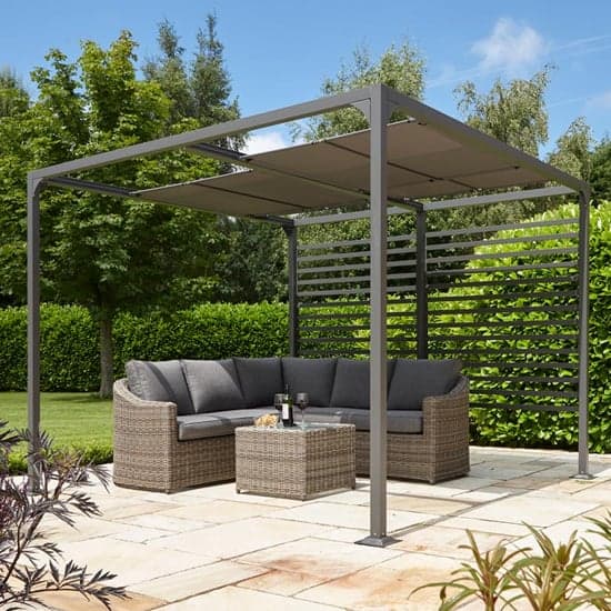 Faversham Free Standing 3x3 Aluminium Canopy In Grey