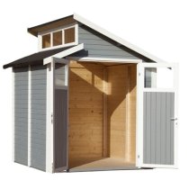 Saham Wooden 7x7 Shed In Painted Light Grey