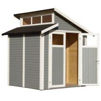 Saham Wooden 7x7 Shed In Painted Light Grey