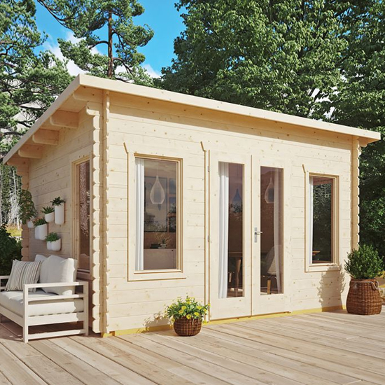 Samlesbury Wooden Cabin In Untreated Natural Timber