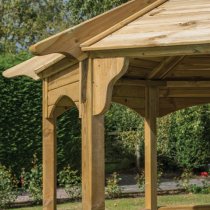 Baylham Wooden Eight Sided Gazebo In Natural Timber