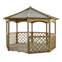 Baylham Wooden Eight Sided Gazebo In Natural Timber