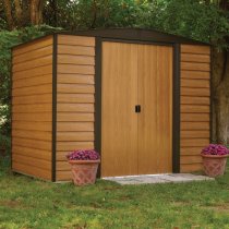 Watten Metal 8x6 Apex Shed With Floor In Wood Grain