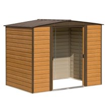 Watten Metal 8x6 Apex Shed With Floor In Wood Grain