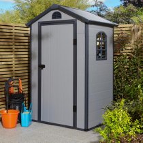 Alloya Plastic 4x3 Apex Shed In Light Grey