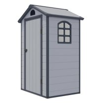 Alloya Plastic 4x3 Apex Shed In Light Grey