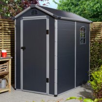 Alloya Plastic 4x6 Apex Shed In Dark Grey