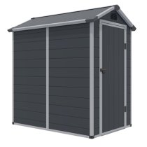 Alloya Plastic 4x6 Apex Shed In Dark Grey