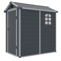 Alloya Plastic 4x6 Apex Shed In Dark Grey